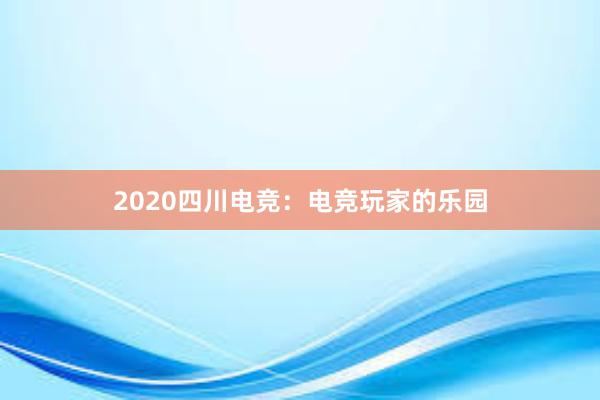 2020四川电竞：电竞玩家的乐园